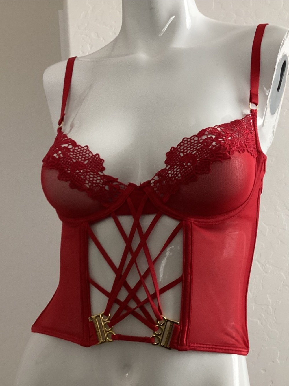 House of Desire by Ashley Albany, size small, red bustier/ corset